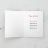 Pink Butterfly-Grußkarte Dankeskarte (Innenseite)