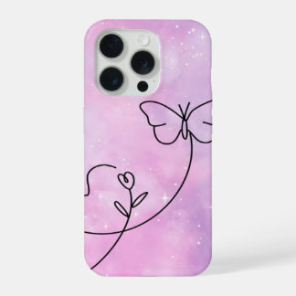 Pink Butterfly Heart Aesthetic Phone Case Design iPhone 15 Pro Hülle