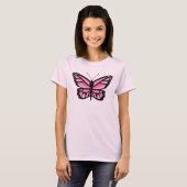 Pink Butterfly Illustration T-Shirt (Vorne ganz)