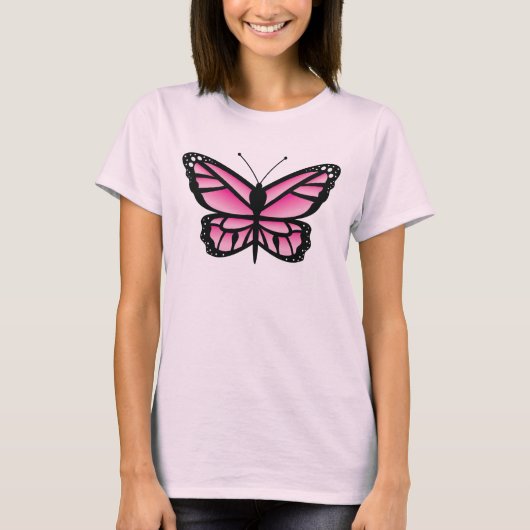 Pink Butterfly Illustration T-Shirt (Vorderseite)