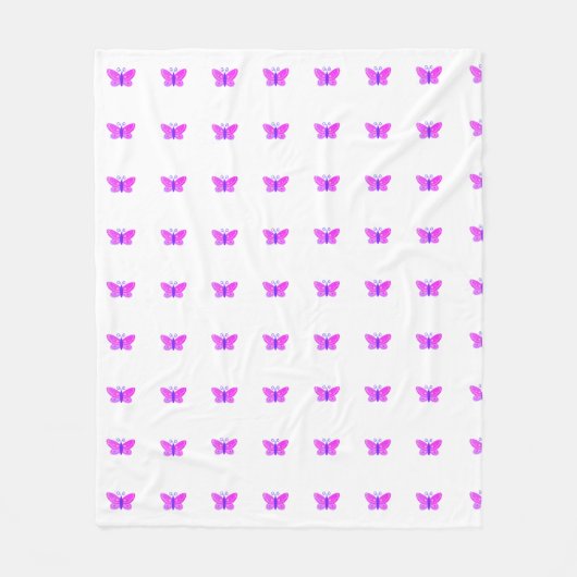 Pink Butterfly Image Custom Wohngestaltung Thread Fleecedecke (Vorderseite)