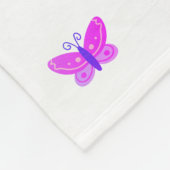 Pink Butterfly Image Custom Wohngestaltung Thread Fleecedecke (Ecke)