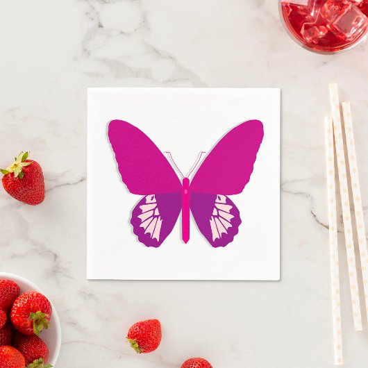 Pink Butterfly Insektenpapier Napkins Serviette