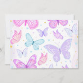 Pink Butterfly Kisses Birthday Foto Vielen Dank Dankeskarte (Rückseite)