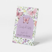 Pink Butterfly Lavendel Arch Cards & Geschenke Sockelschild (Vorderseite)