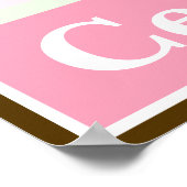 Pink Butterfly Letter & Name Wall Art Poster (Ecke)