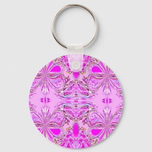 "Pink Butterfly Mandala" Schlüsselanhänger (Vorderseite)