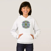 Pink Butterfly Mandala Whimsical Hand Drawing Hoodie (Vorne ganz)