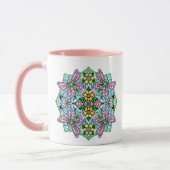 Pink Butterfly Mandala Whimsical Hand Drawing Tasse (Links)