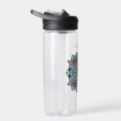 Pink Butterfly Mandala Whimsical Hand Drawing Trinkflasche (Rechts)