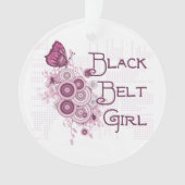 Pink Butterfly Martial Arts Black Belt Girl Ornament (Vorderseite)