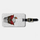 Pink Butterfly Mask Skull Gepäckanhänger (Vorderseite horizontal)