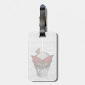 Pink Butterfly Mask Skull Gepäckanhänger (Rückseite vertikal)