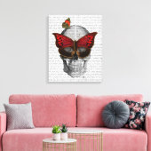 Pink Butterfly Mask Skull Leinwanddruck (Insitu (Wohnzimmer))