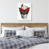 Pink Butterfly Mask Skull Leinwanddruck (Insitu (Schlafzimmer))