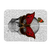 Pink Butterfly Mask Skull Magnet (Horizontal)