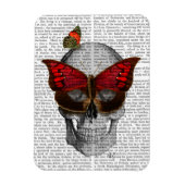 Pink Butterfly Mask Skull Magnet (Vertikal)