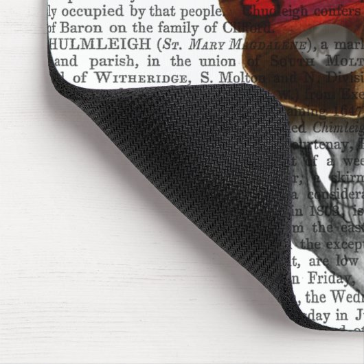 Pink Butterfly Mask Skull Mousepad (Ecke)