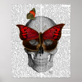 Pink Butterfly Mask Skull Poster (Vorne)