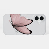 Pink Butterfly Minimalist iPhone 16 Hülle (Rückseite (Horizontal))