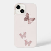 Pink Butterfly Minimalist iPhone Hülle (Rückseite)