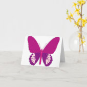 Pink Butterfly-Mitteilungskarten Karte (Gelbe Blume)