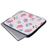 Pink Butterfly-Muster Laptopschutzhülle (Vorne Knopf)