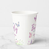 Pink Butterfly Niedliche Lila Girl Baby Dusche Pappbecher (Rechts)