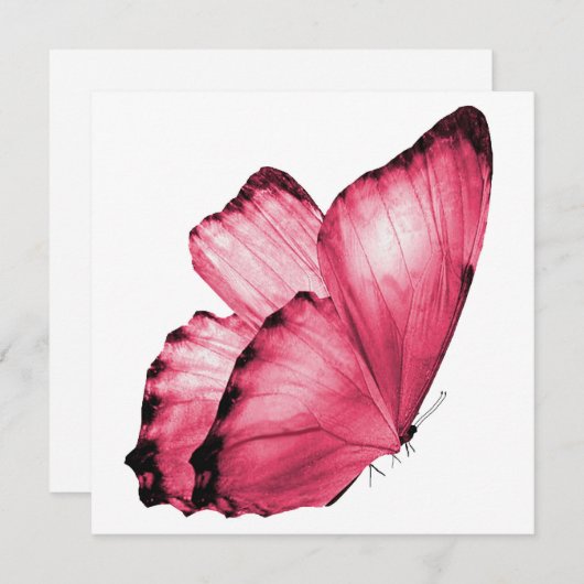 Pink Butterfly Notecard (Vorne/Hinten)