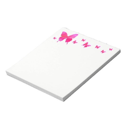 Pink Butterfly Notepad Notizblock (Rotiert)