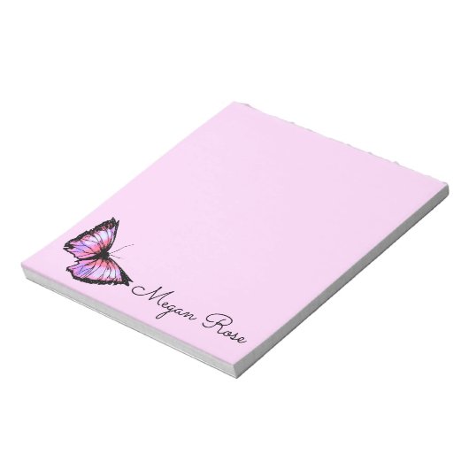 "Pink Butterfly" Notizblock (Rotiert)