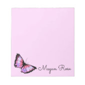 "Pink Butterfly" Notizblock (Vorderseite)