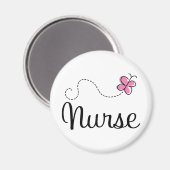 Pink Butterfly Nurse Geschenk T-Shirt Magnet (Vorderseite/Rückseite)