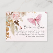 Pink Butterfly Pampas Grass Bohemisch Baby Dusche Begleitkarte (Vorderseite)
