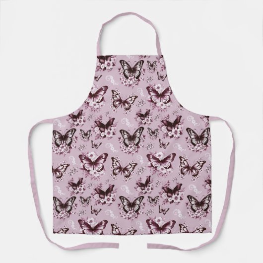 Pink Butterfly Pattern Schürze (Vorderseite)