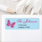 Pink Butterfly Personalisiert Address Labels (Insitu)