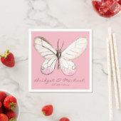 Pink Butterfly Personalisiert Hochzeitspapier Napk Serviette (Beispiel)