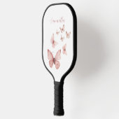 Pink Butterfly Personalisiert Pickleball Schläger (Links)