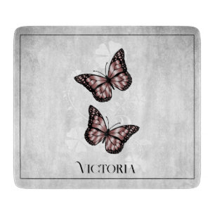 Pink Butterfly Personalisiertes Schnittboard Schneidebrett