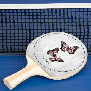 Pink Butterfly Ping Pong Paddle Paddel Tischtennis Schläger