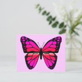 Pink Butterfly Postkarte (Stehend Vorderseite)