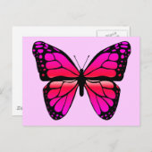 Pink Butterfly Postkarte (Vorne/Hinten)