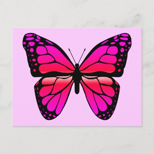 Pink Butterfly Postkarte (Vorderseite)