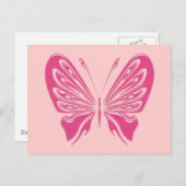PINK BUTTERFLY POSTKARTE (Vorne/Hinten)