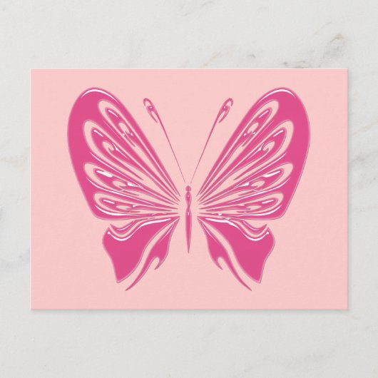PINK BUTTERFLY POSTKARTE (Vorderseite)