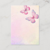 Pink Butterfly QR Code Kinderdusche Begleitkarte (Rückseite)