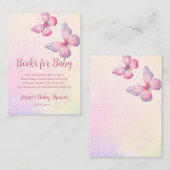 Pink Butterfly QR Code Kinderdusche Begleitkarte (Vorne/Hinten)