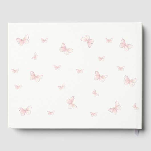 Pink Butterfly Quinceañera Gästebuch (Rückseite)