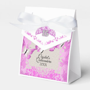 Pink Butterfly Quinceanera Gefälligkeitsbox Geschenkschachtel