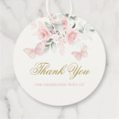 Pink Butterfly Quinceañera Geschenkanhänger (Rückseite)